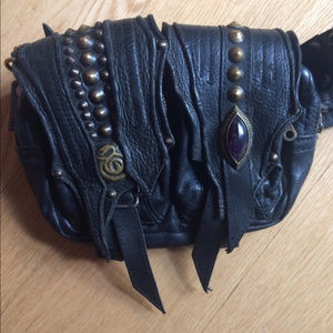 Amethyst Leather Tribal Burning Man Belt Pockets